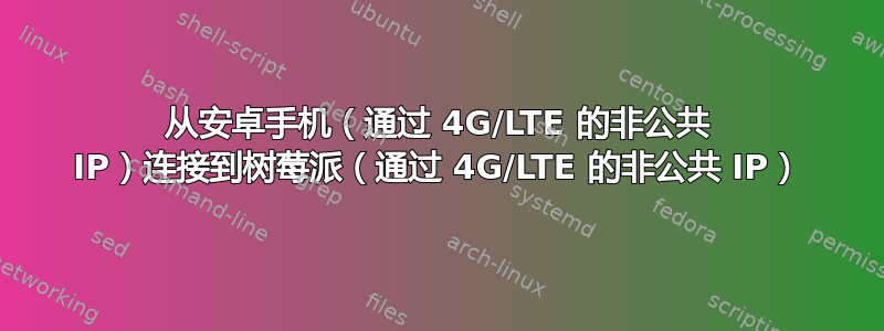 从安卓手机（通过 4G/LTE 的非公共 IP）连接到树莓派（通过 4G/LTE 的非公共 IP）