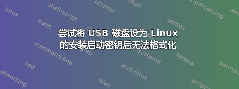 尝试将 USB 磁盘设为 Linux 的安装启动密钥后无法格式化