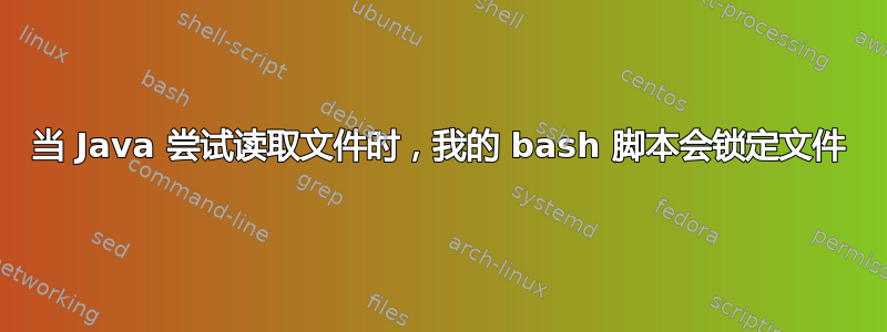 当 Java 尝试读取文件时，我的 bash 脚本会锁定文件