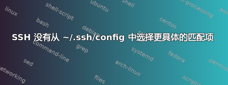 SSH 没有从 ~/.ssh/config 中选择更具体的匹配项