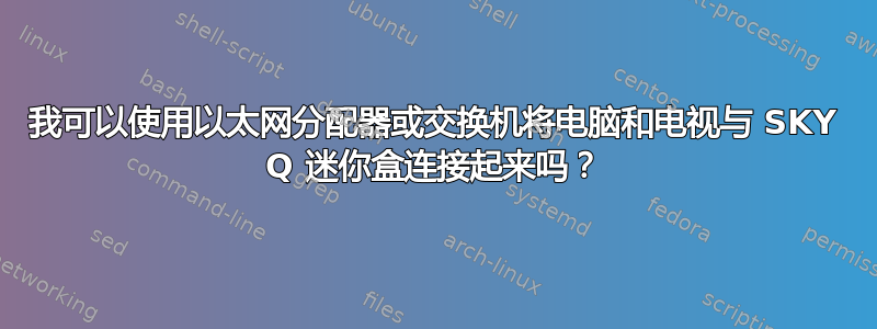 我可以使用以太网分配器或交换机将电脑和电视与 SKY Q 迷你盒连接起来吗？