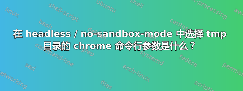 在 headless / no-sandbox-mode 中选择 tmp 目录的 chrome 命令行参数是什么？