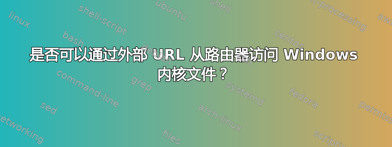 是否可以通过外部 URL 从路由器访问 Windows 内核文件？