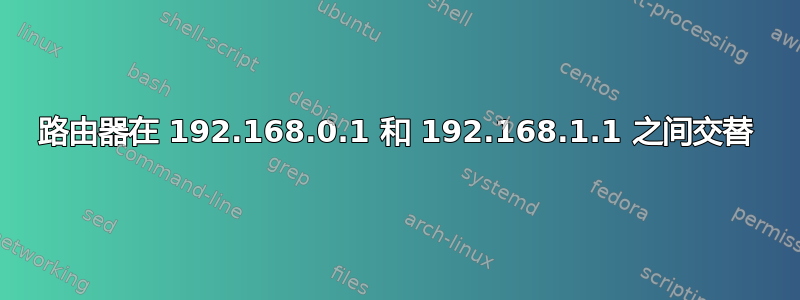 路由器在 192.168.0.1 和 192.168.1.1 之间交替