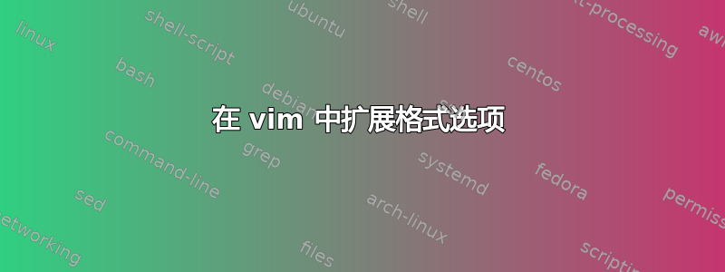 在 vim 中扩展格式选项