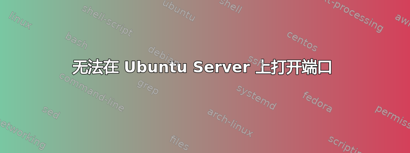 无法在 Ubuntu Server 上打开端口
