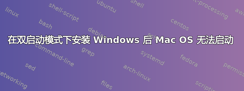 在双启动模式下安装 Windows 后 Mac OS 无法启动