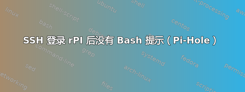 SSH 登录 rPI 后没有 Bash 提示（Pi-Hole）