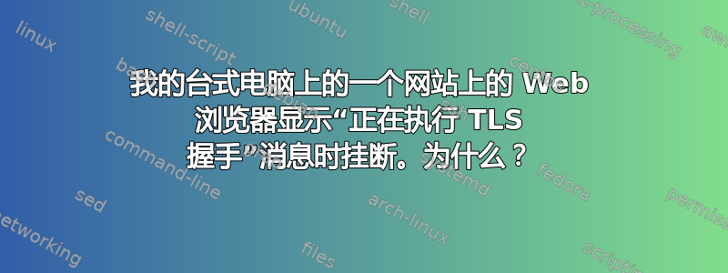 我的台式电脑上的一个网站上的 Web 浏览器显示“正在执行 TLS 握手”消息时挂断。为什么？