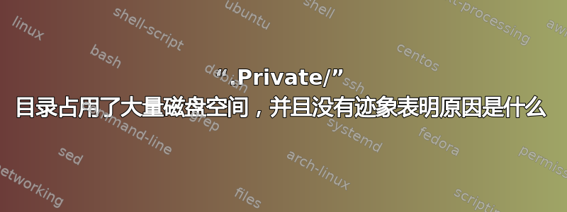 “.Private/” 目录占用了大量磁盘空间，并且没有迹象表明原因是什么