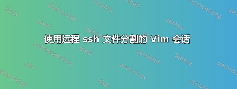 使用远程 ssh 文件分割的 Vim 会话