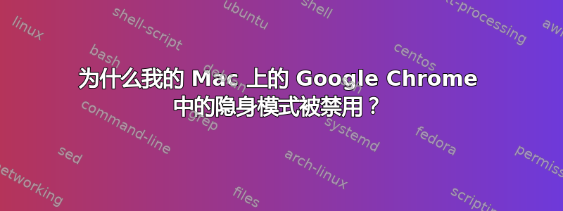 为什么我的 Mac 上的 Google Chrome 中的隐身模式被禁用？