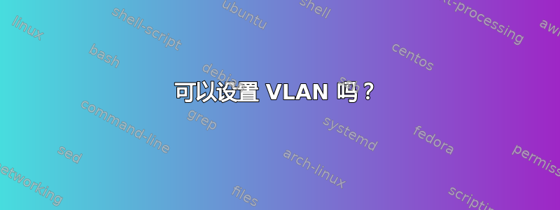 可以设置 VLAN 吗？