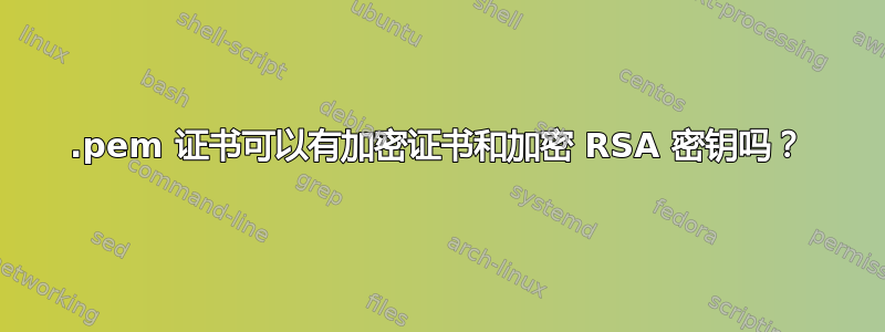 .pem 证书可以有加密证书和加密 RSA 密钥吗？