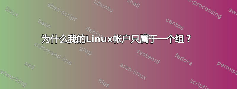 为什么我的Linux帐户只属于一个组？