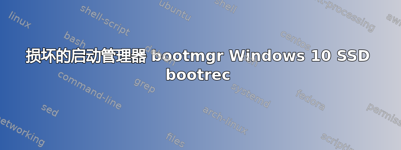 损坏的启动管理器 bootmgr Windows 10 SSD bootrec