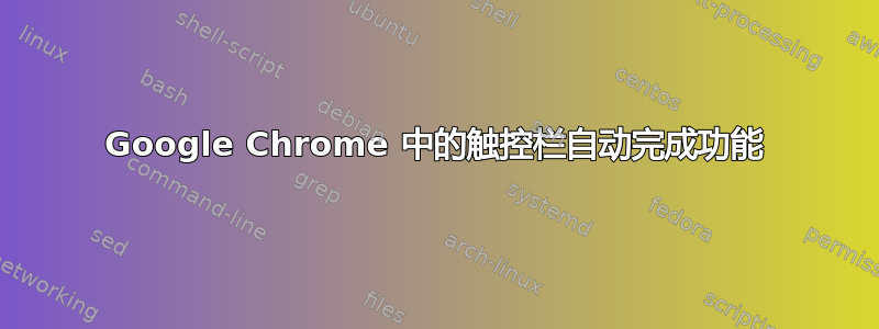 Google Chrome 中的触控栏自动完成功能