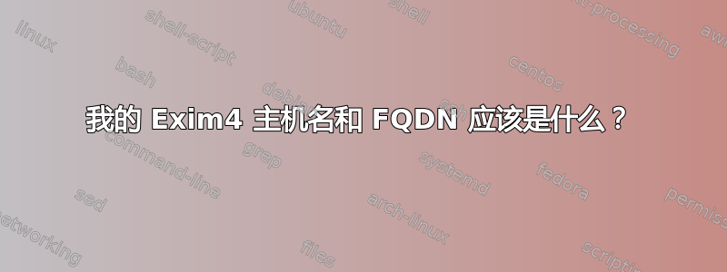 我的 Exim4 主机名和 FQDN 应该是什么？