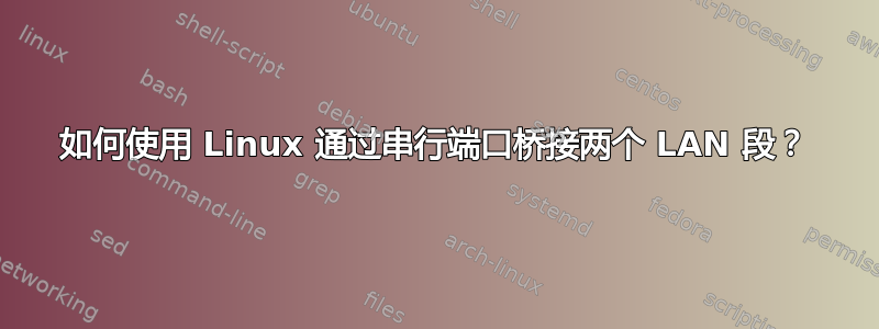 如何使用 Linux 通过串行端口桥接两个 LAN 段？