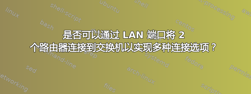 是否可以通过 LAN 端口将 2 个路由器连接到交换机以实现多种连接选项？