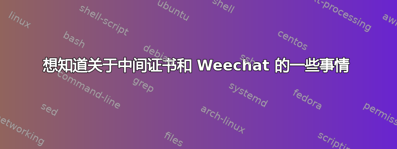 想知道关于中间证书和 Weechat 的一些事情