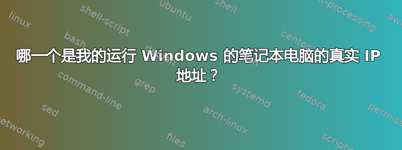 哪一个是我的运行 Windows 的笔记本电脑的真实 IP 地址？