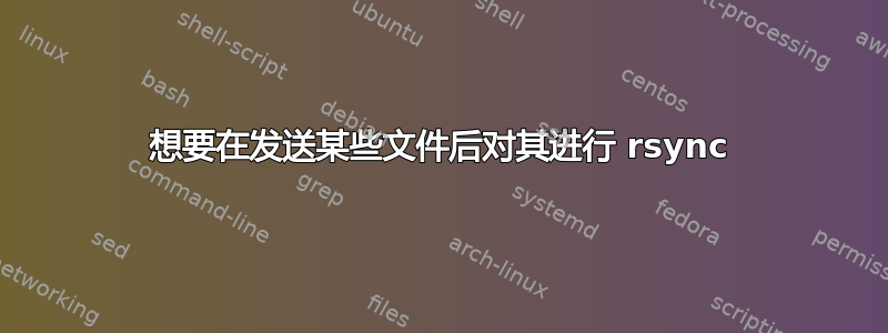 想要在发送某些文件后对其进行 rsync