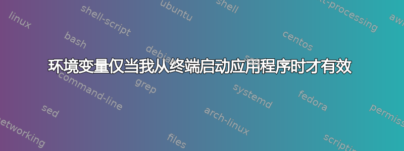 环境变量仅当我从终端启动应用程序时才有效