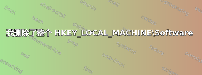 我删除了整个 HKEY_LOCAL_MACHINE\Software