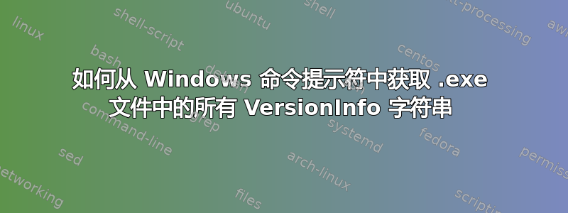 如何从 Windows 命令提示符中获取 .exe 文件中的所有 VersionInfo 字符串