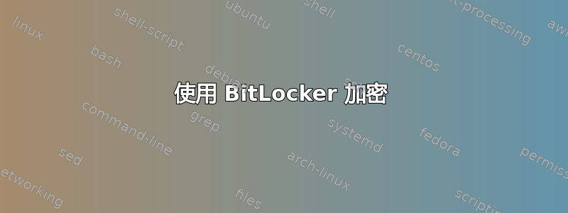 使用 BitLocker 加密