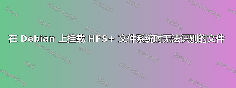 在 Debian 上挂载 HFS+ 文件系统时无法识别的文件