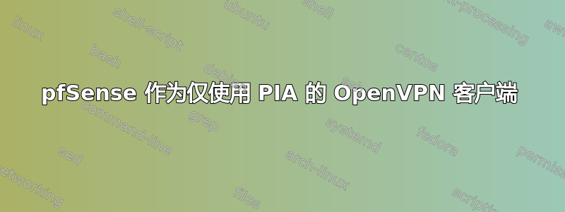 pfSense 作为仅使用 PIA 的 OpenVPN 客户端