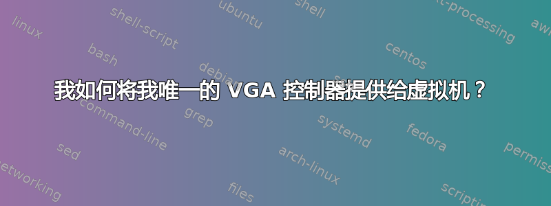 我如何将我唯一的 VGA 控制器提供给虚拟机？