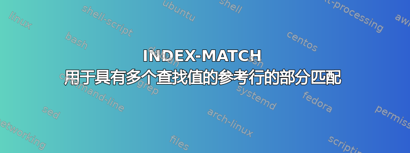 INDEX-MATCH 用于具有多个查找值的参考行的部分匹配