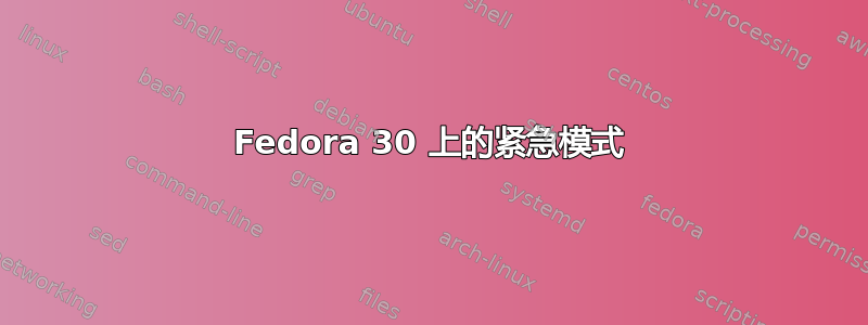 Fedora 30 上的紧急模式