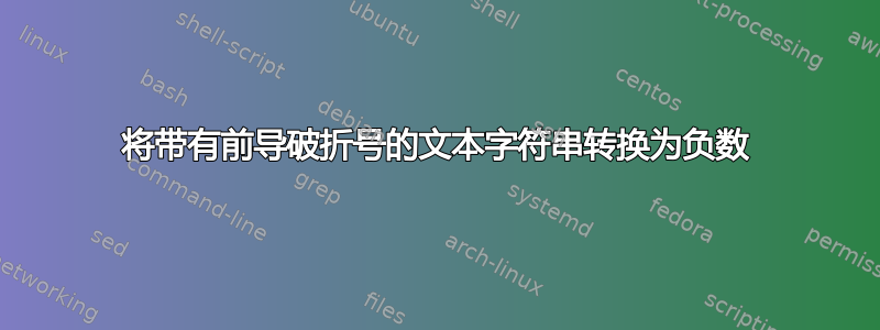 将带有前导破折号的文本字符串转换为负数