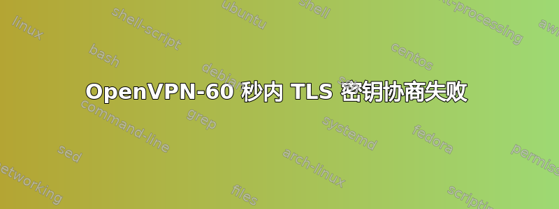 OpenVPN-60 秒内 TLS 密钥协商失败