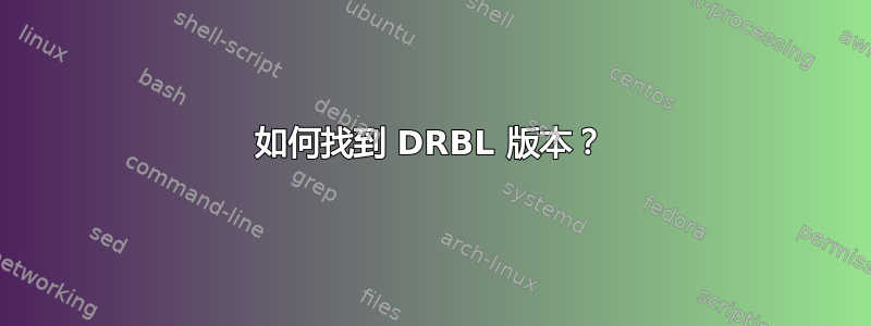 如何找到 DRBL 版本？