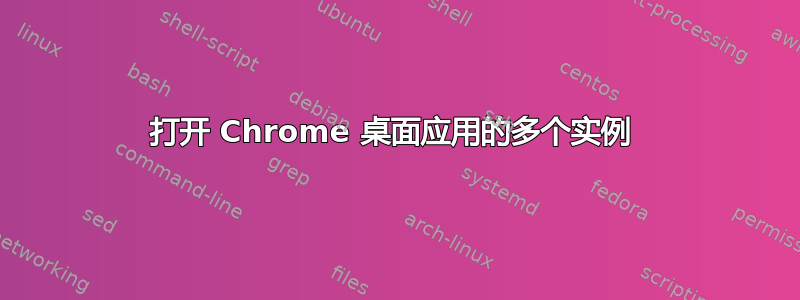 打开 Chrome 桌面应用的多个实例 