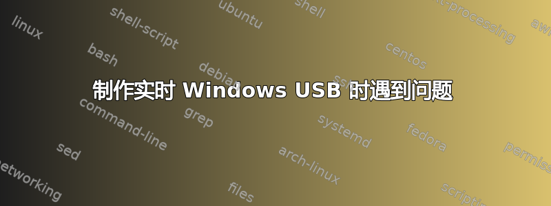 制作实时 Windows USB 时遇到问题