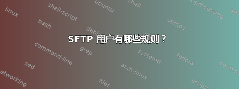 SFTP 用户有哪些规则？