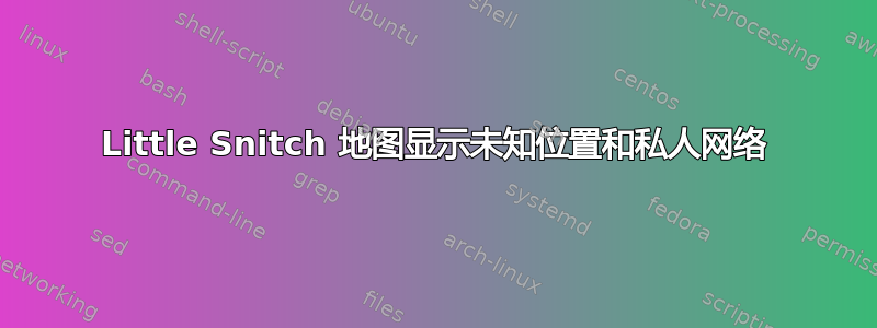 Little Snitch 地图显示未知位置和私人网络