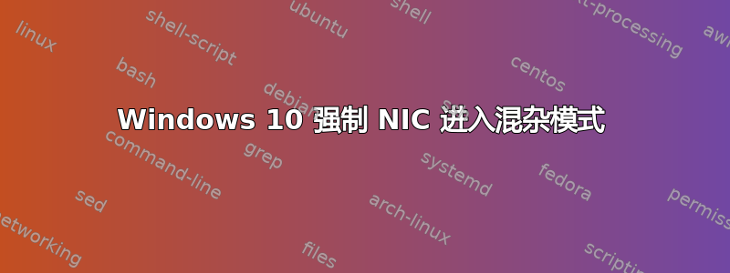 Windows 10 强制 NIC 进入混杂模式