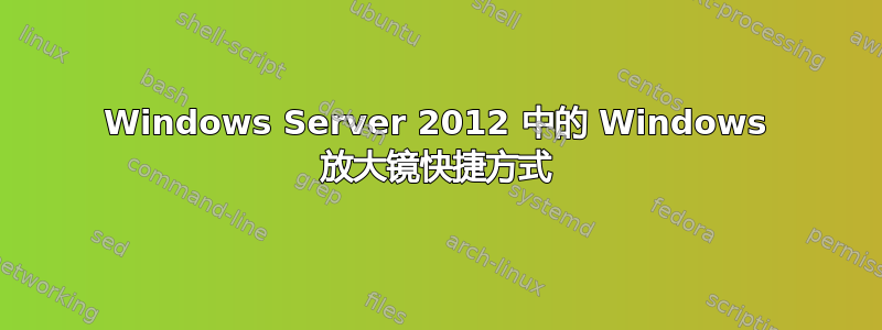 Windows Server 2012 中的 Windows 放大镜快捷方式