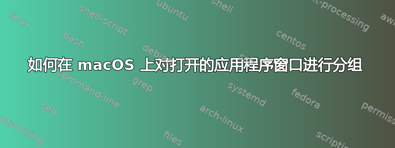 如何在 macOS 上对打开的应用程序窗口进行分组