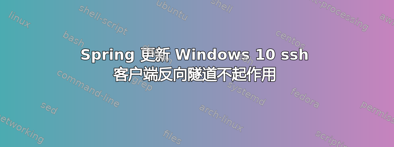 Spring 更新 Windows 10 ssh 客户端反向隧道不起作用