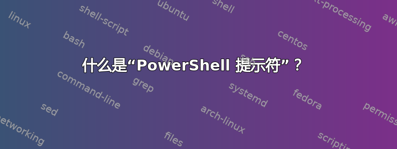 什么是“PowerShell 提示符”？ 