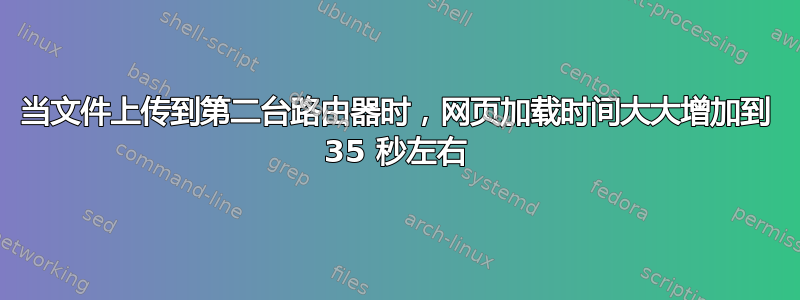 当文件上传到第二台路由器时，网页加载时间大大增加到 35 秒左右