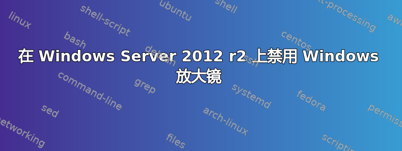 在 Windows Server 2012 r2 上禁用 Windows 放大镜